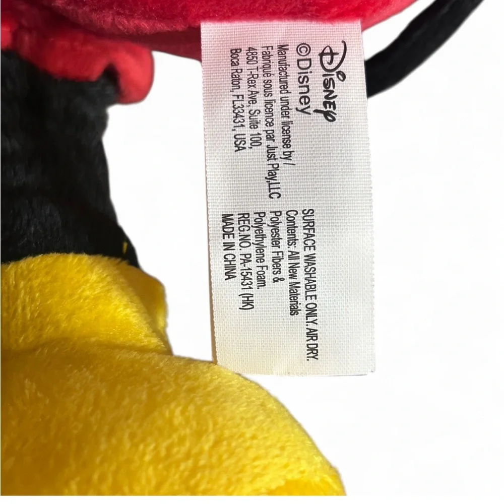 DISNEY Mickey Mouse Plush Toy - Black, Red, Yellow 18” 2+ NWT